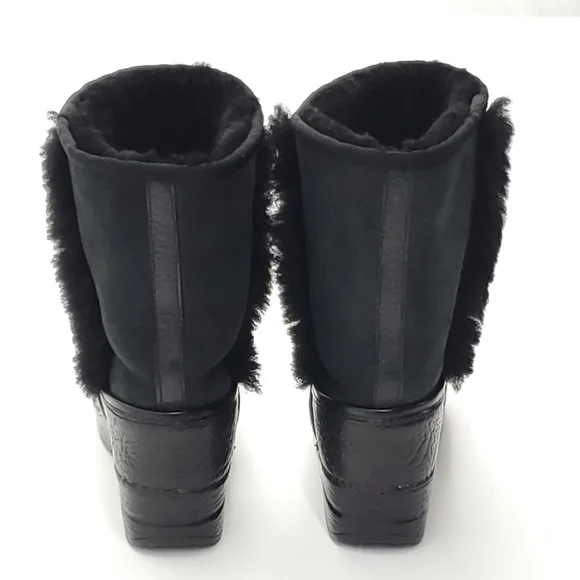 DANSKO Womens Black Finley Shearling Leather Winter Clog Boots Size 7 - Picture 6 of 13